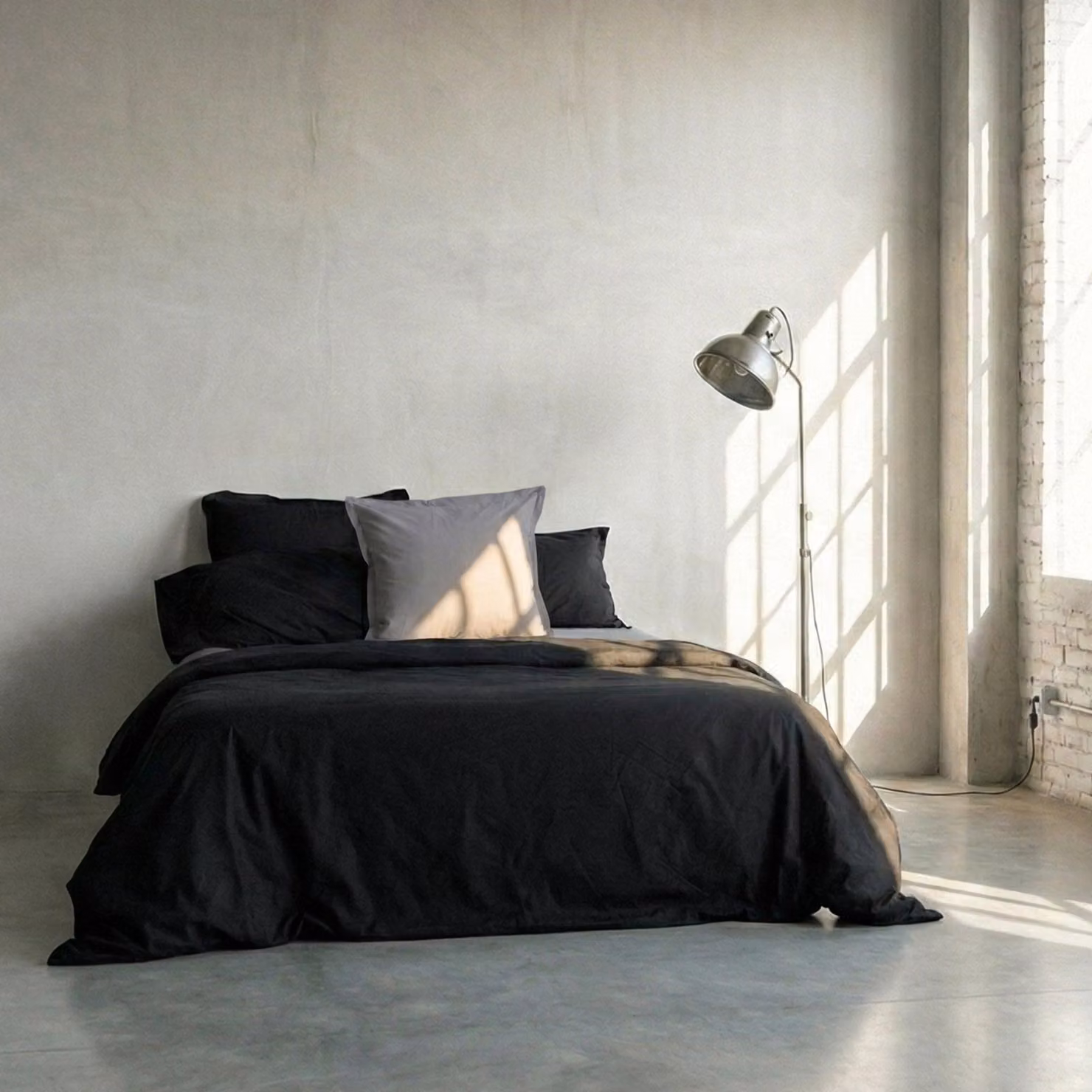 HappyFriday BASIC copripiumino nero 200 x 200 cm