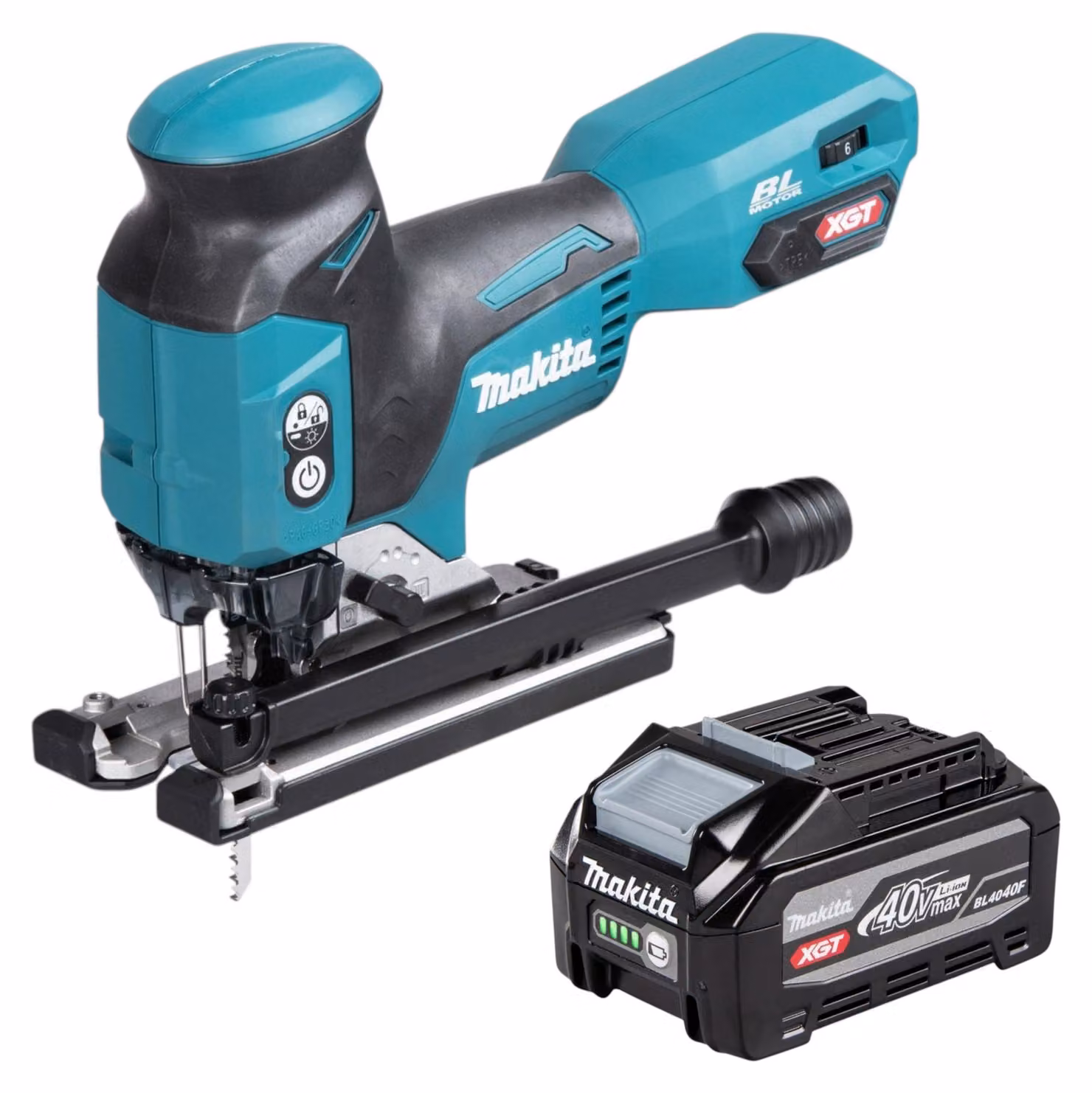Seghetto alternativo a batteria Makita JV 001 GU1 40 V max. 135 mm Brushless + 1 batteria da 4,0 Ah - senza caricabatterie