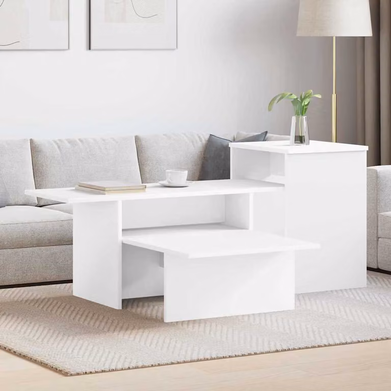 vidaXL Tavolo consolle moderno in legno ingegnerizzato bianco L 91,5 x P 35 x H 38,5 cm