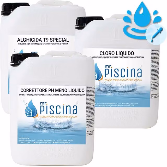 Kit Mrpiscina per il controllo del pH e del Redox-Cloro per il mantenimento dell'acqua in piscina fino a 55 m³