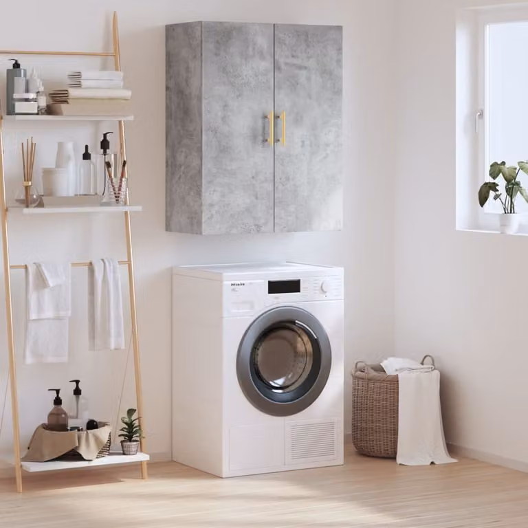 Mobile a parete vidaXL moderno in legno MDF grigio cemento L: 69,5 cm, P: 34,0 cm, H: 90,0 cm
