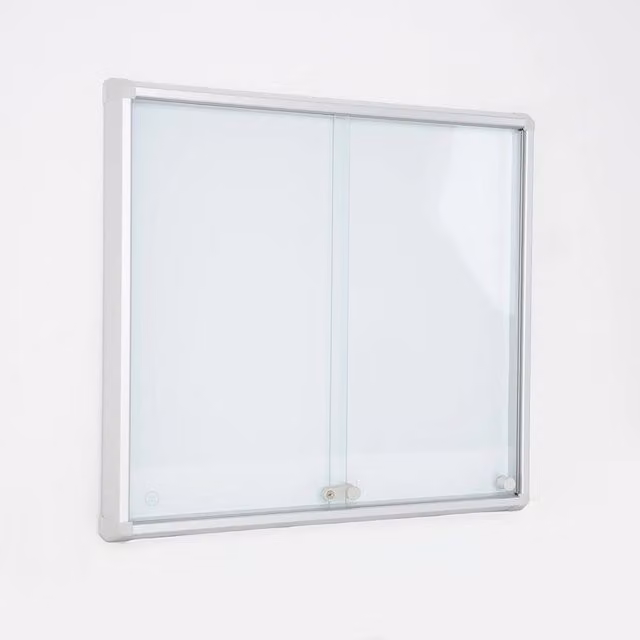 Bacheca Magnetica con Ante Scorrevoli GIORDANOSHOP in Alluminio e Acciaio, Colore Silver, L: 72 cm, H: 67,5 cm, P: 5,9 cm