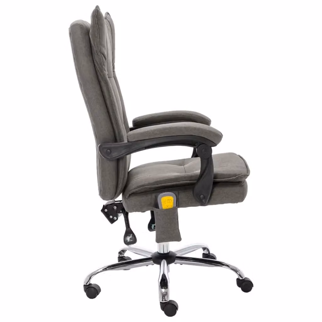 Sedia da ufficio ergonomica con massaggio vidaXL in tessuto grigio con braccioli e ruote L/P/H: 120 x 68 x 64 cm – 2