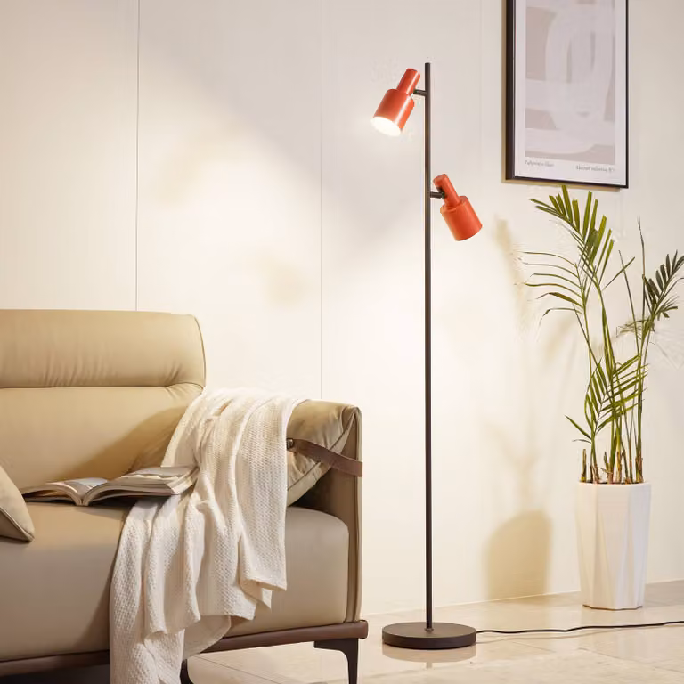 Lampada da terra Ovelia Lindby, Nero, Soggiorno / Sala da pranzo, Metallo, Moderno, Lampada da terra