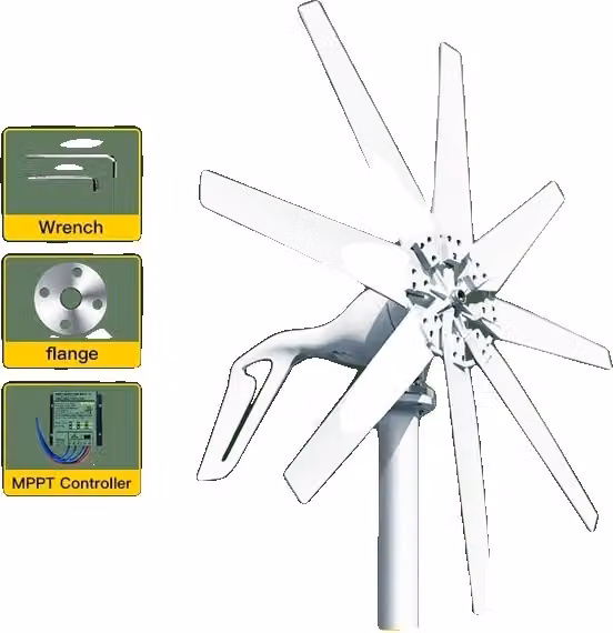 Generatore di turbine eoliche, controller MPPT, a basso rumore, 12V, con controller MPPT, 1000W