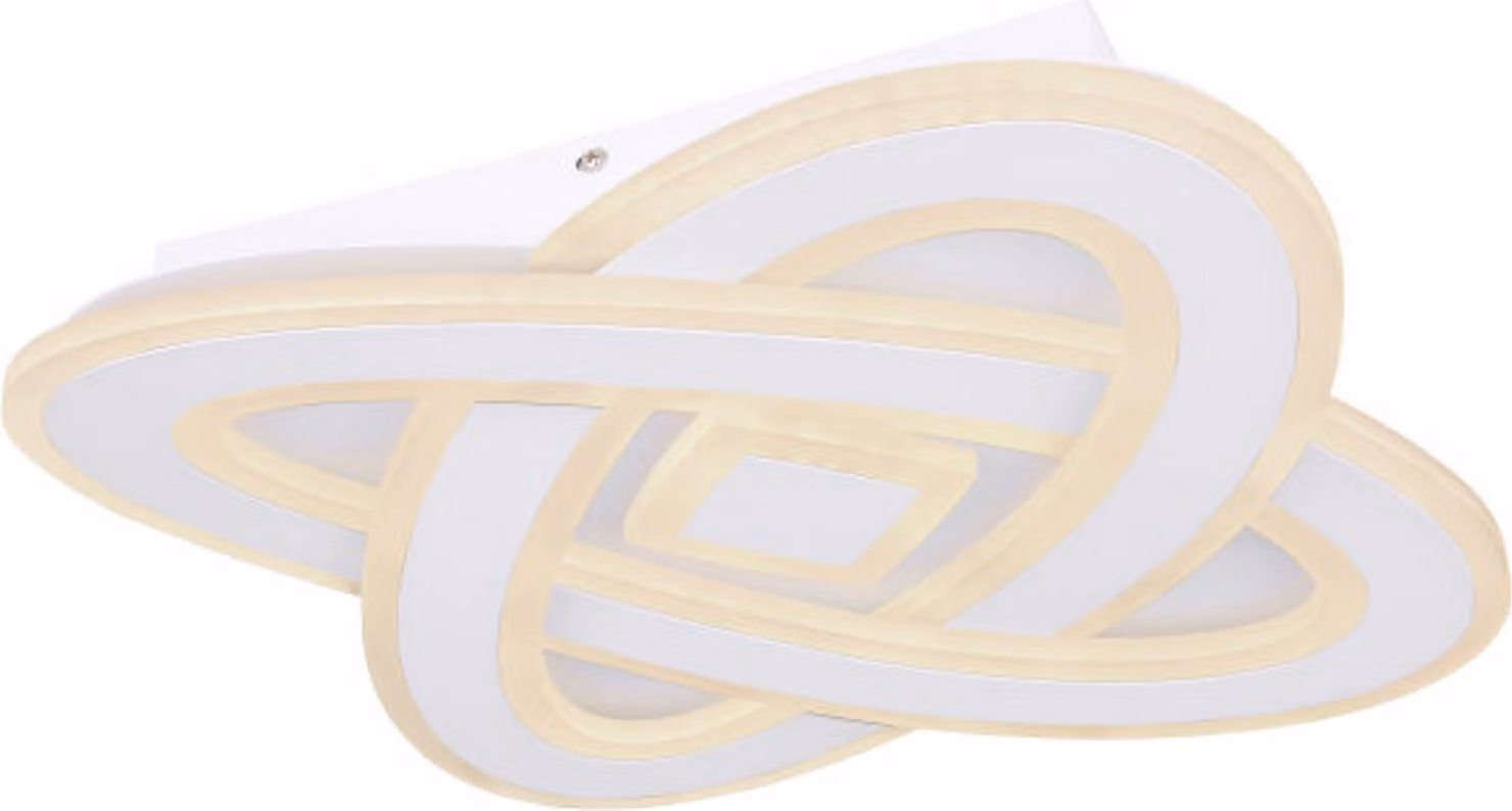 Globo Lighting plafoniera in metallo bianco, opaco, acrilico opale, dimmerabile, diversi livelli tramite interruttore a parete, colori fissabili, funzione memoria, luce notturna, telecomando, batteria inclusa 2x AAA, LxLxH: 500x500x65mm, incl. LED 36W 230