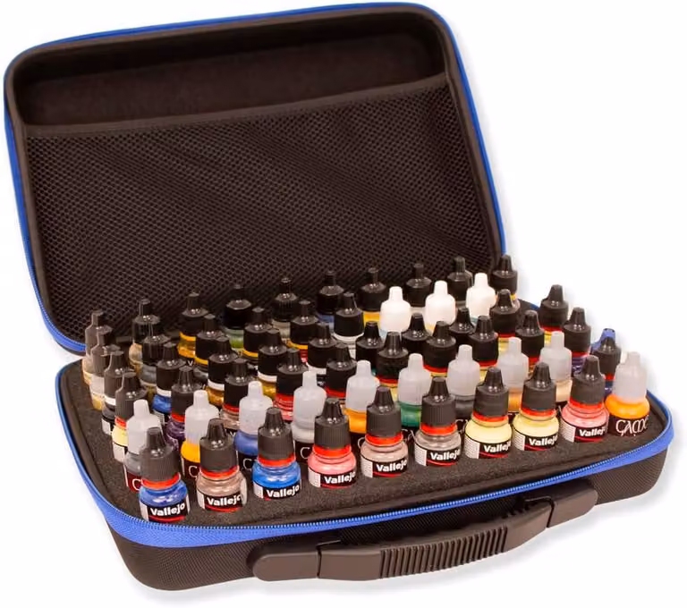 Contenitore per colori con 60 scomparti, dimensioni 32 x 22 x 8 cm, ideale per colori modellistici