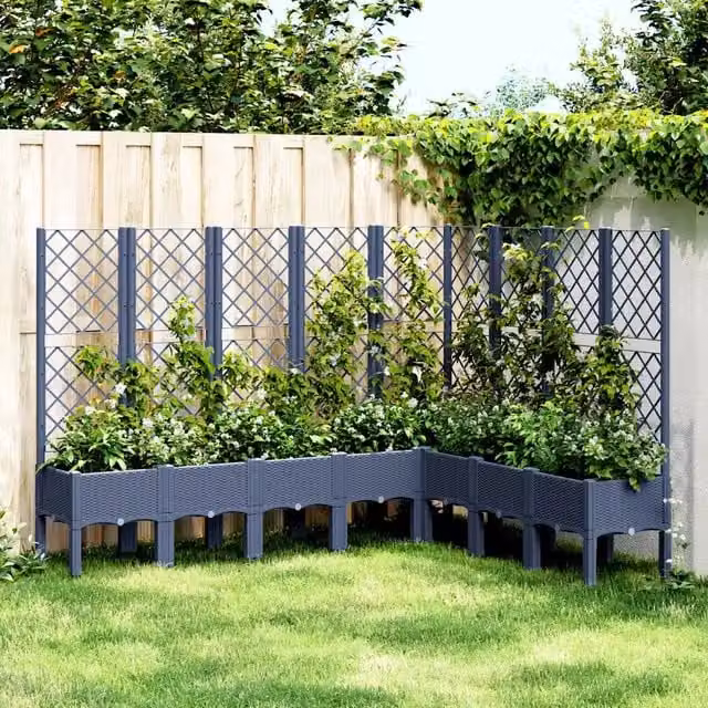 Fioriera Giardino con Traliccio Grigio Blu 200x160x142 cm PP 367941