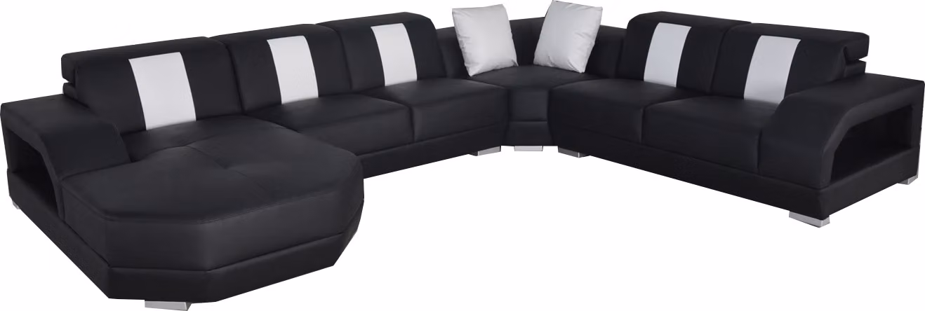 Leder Sofa Couch Wohnlandschaft Eck Garnitur Design Modern Couch U-Form mit USB
