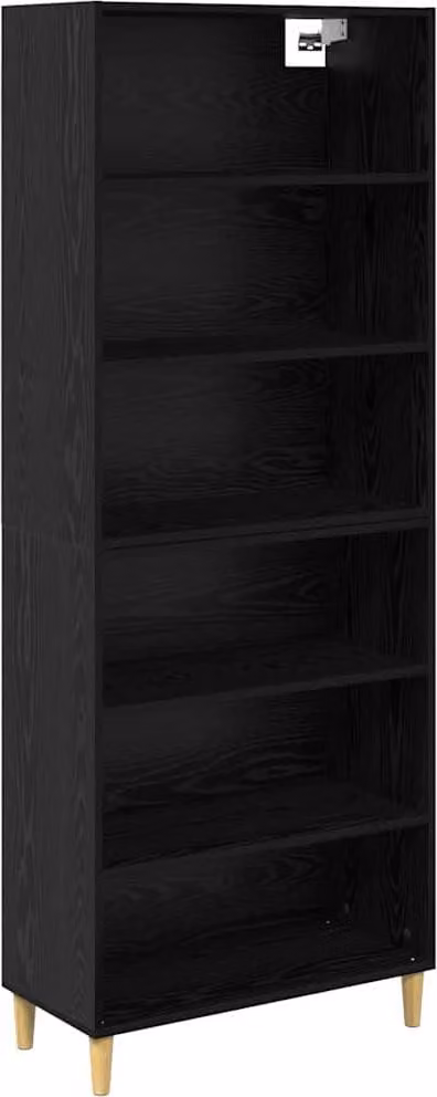 Credenza Rovere Nero 69,5 x 32,5 x 180 cm Legno multistrato