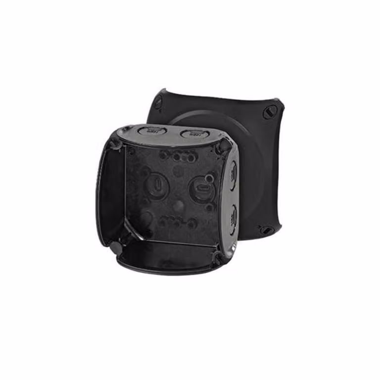 Hensel KF 0200 B Scatola di derivazione cavi fino a 2,5 qmm senza terminale nero Montaggio esterno LxHxP 93x93x62 mm