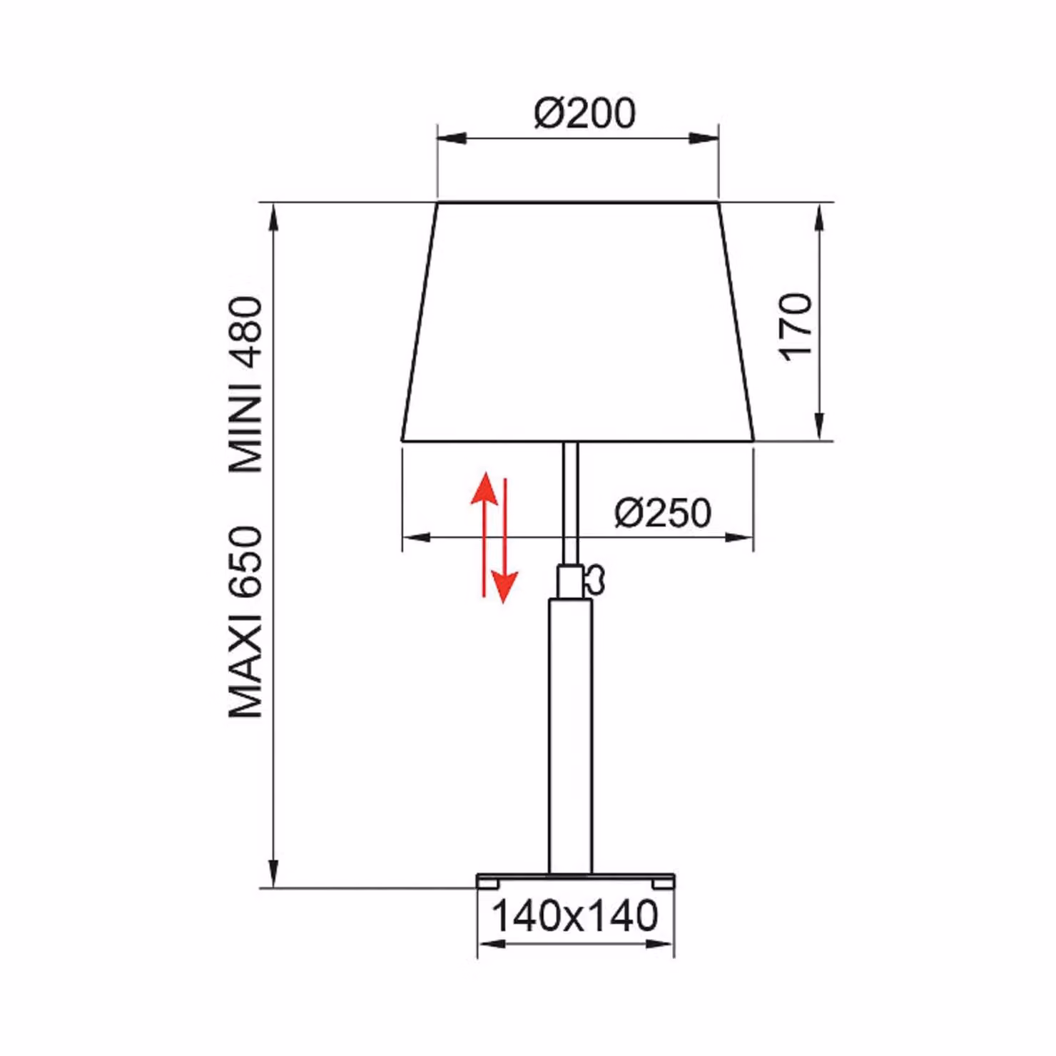 Aluminor Lampada da tavolo Quatro Up, Legno scuro, Soggiorno / Sala da pranzo, Legno, Moderno, Lampada da tavolo