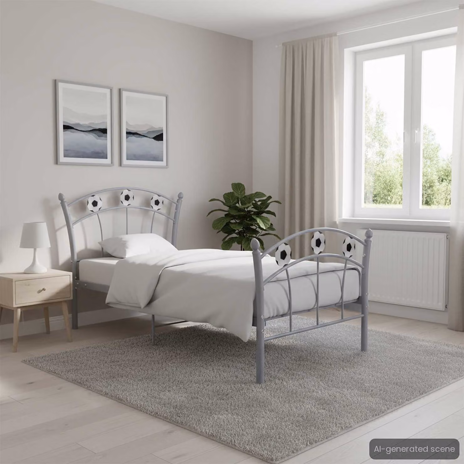 vidaXL Giroletto in Metallo Grigio con Motivo Geometrico L/P: 90 x 200 cm