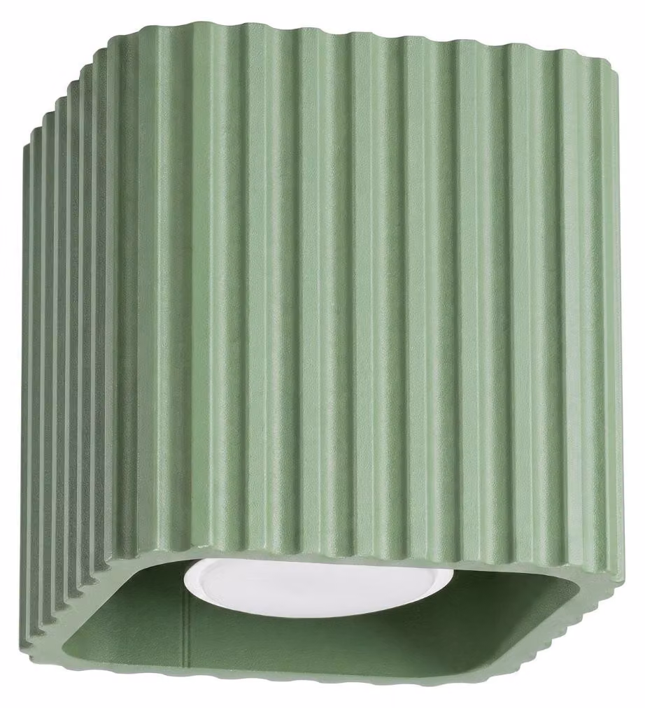 Plafoniera RIFF 1 verde salvia GU10 1xGU10 10W alluminio 10x10x10cm Sollux Lighting