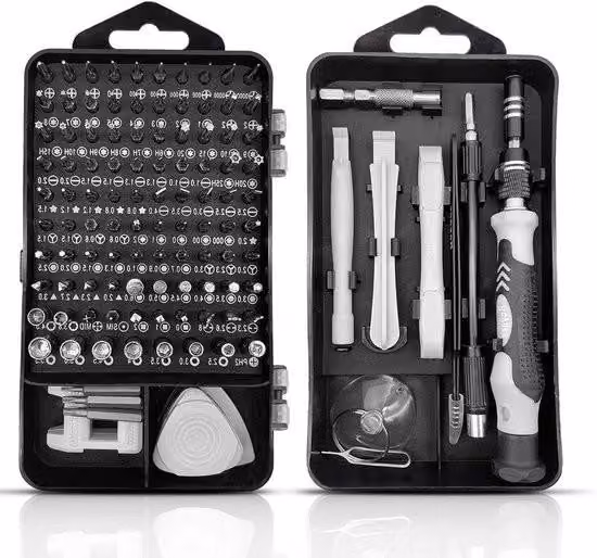 Kit di riparazione per computer 119 in 1 - Kit di attrezzi elettronici - Set di mini cacciaviti di precisione con custodia - per iPhone, telefoni, laptop e gioielli