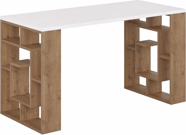 scrivania in legno "Maze" 140 x 60 x 75 cm - Bianco