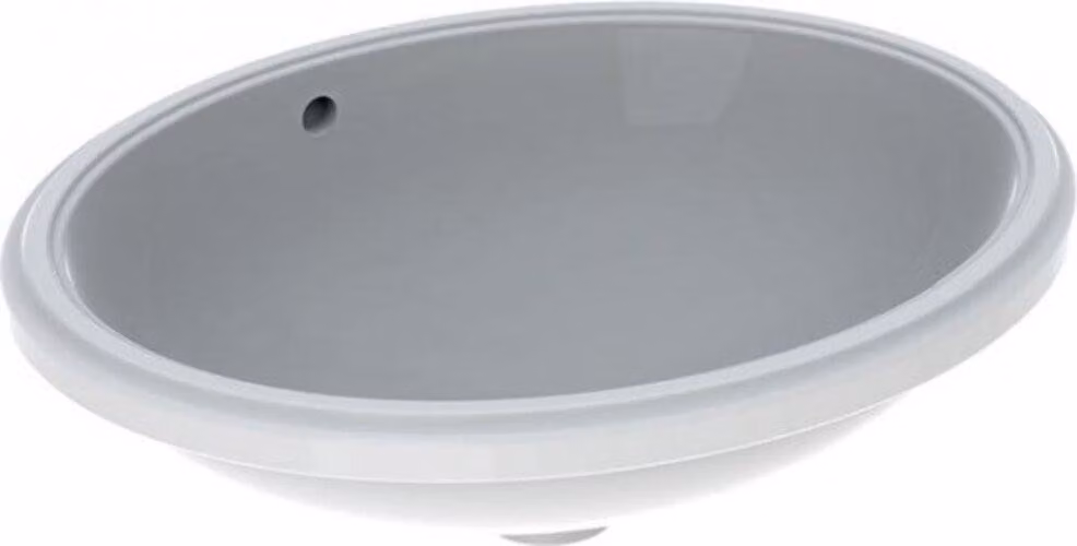 Geberit VariForm lavabo à encastrer ovale, 500x400mm, sans trou pour robinet, avec trop-plein, 500.753.01.2, 500.753.01.2