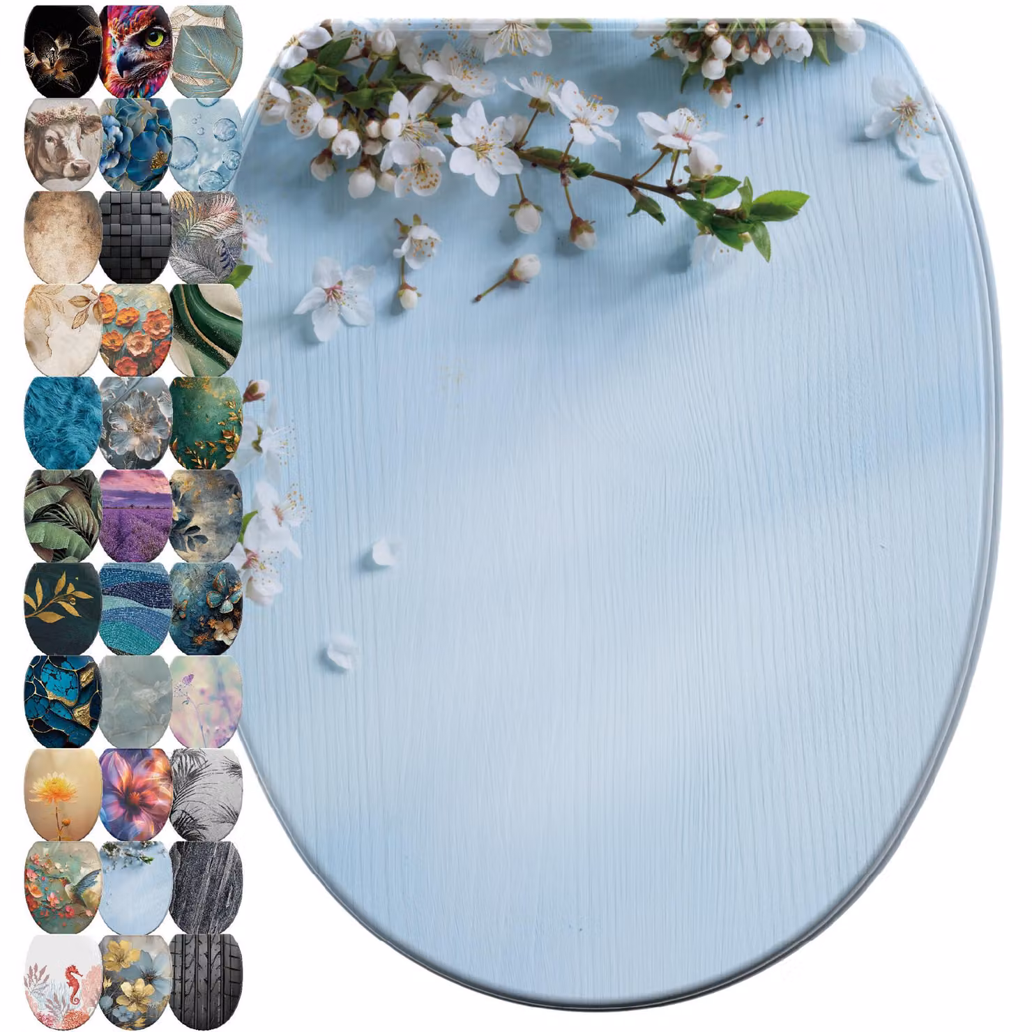 SANILO® Sedile per wc con chiusura morbida e sgancio rapido Sakura, coperchio per wc direttamente dal produttore, sedile per wc, sedile per wc, copriwater, sedile per wc