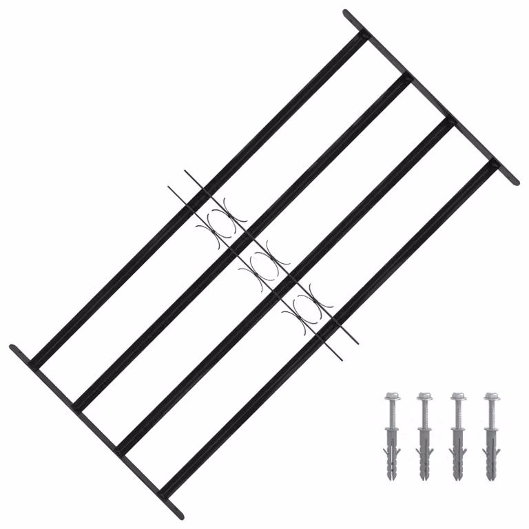 Griglia di sicurezza per finestra vidaXL in acciaio zincato nero L: 115 cm, H: 60 cm