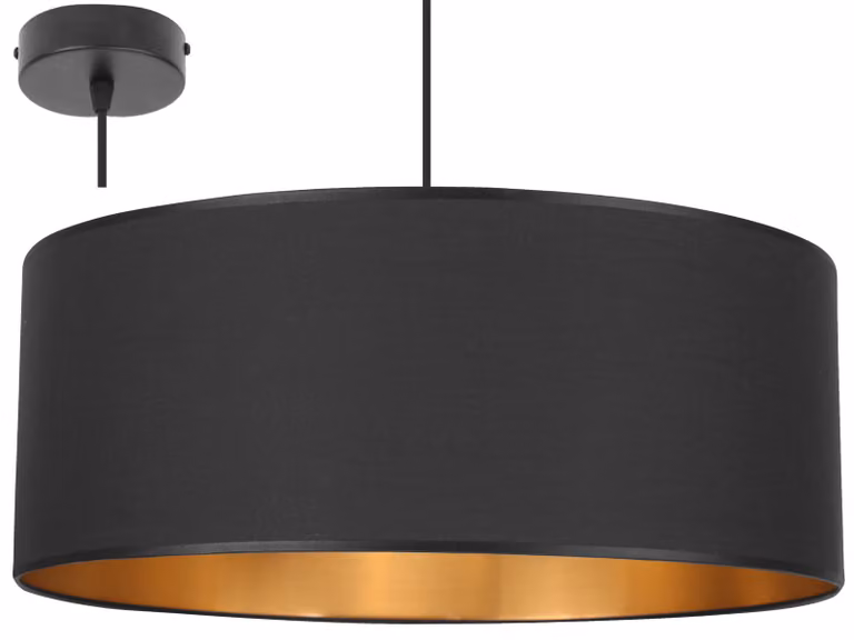 Elegante lampada a sospensione con parte centrale dorata 50 cm – Lampada a sospensione con paralume