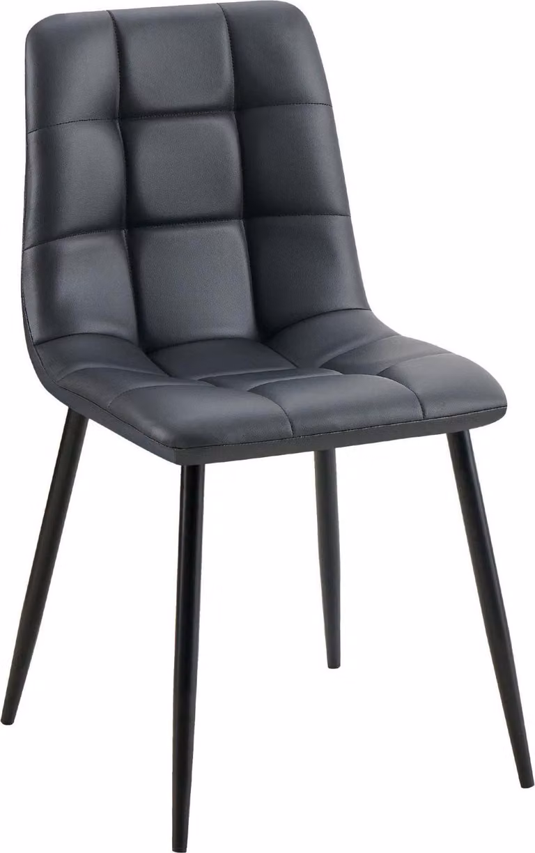 Sedia da pranzo in Pelle finta - Sedia da pranzo - Design confortevole, struttura in metallo nero opaco