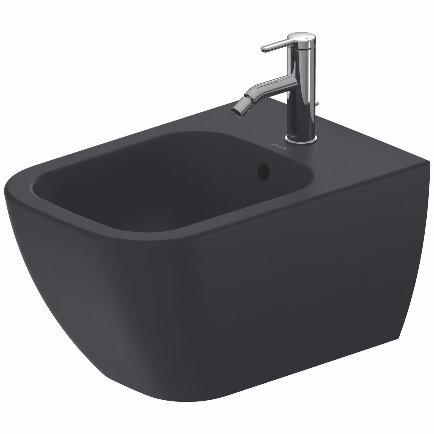 Duravit bidet mural Happy D.2 54cm avec trop-plein, avec plage de robinetterie, 1 trou pour robinetterie, 22581513001, 22581513001