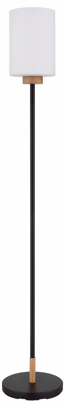 Lampada da terra ROWENA, vetro, nero opaco, vetro opalino, attacco E27, altezza 150 cm
