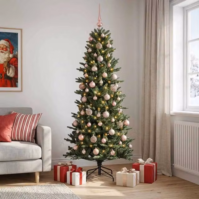 Albero di Natale artificiale con palline 180 cm 300 LED 3466648