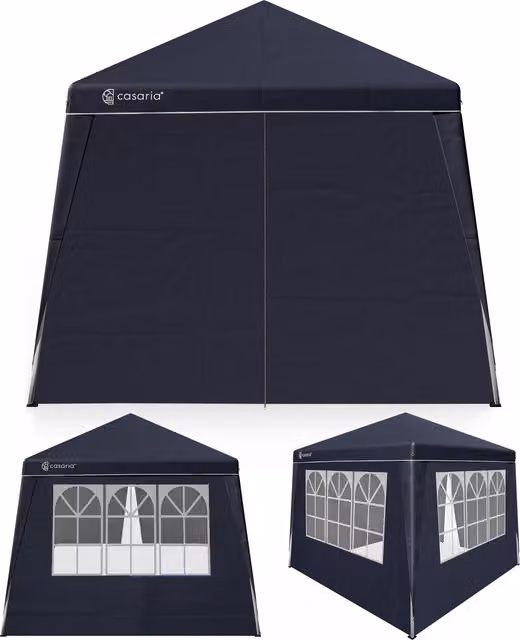 Gazebo pieghevole Capri Casaria® antracite con 4 pareti laterali L: 300 cm, P: 300 cm, H: 250 cm – 1