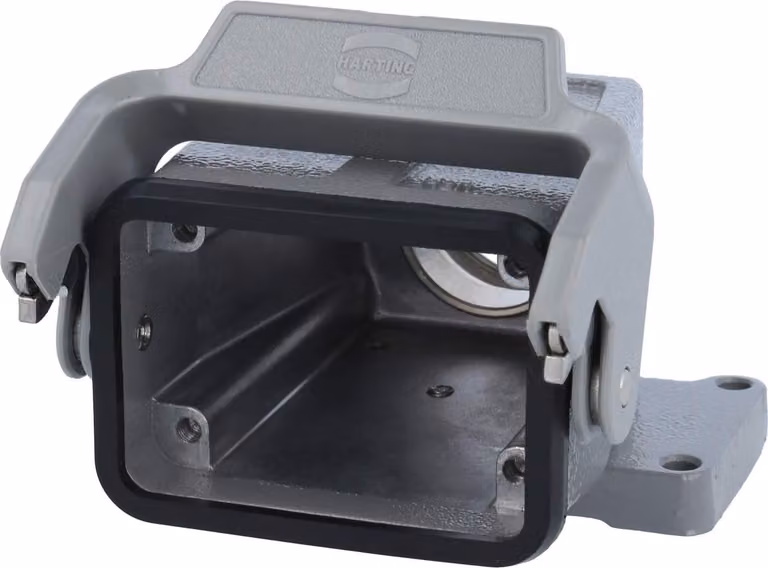 HARTING Han 6B Alloggiamento connettore alto, 1xPG21 uscita cavo diritta, con 1 staffa longitudinale Vite PG21 Area di serraggio