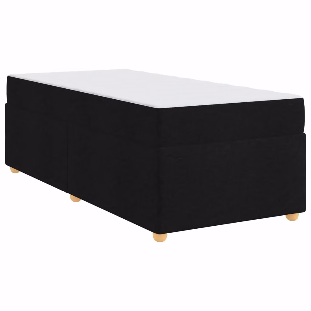 Letto moderno vidaXL con struttura imbottita in tessuto nero e materasso a molle L: 100 cm, P: 200 cm, H: 66 cm – 2
