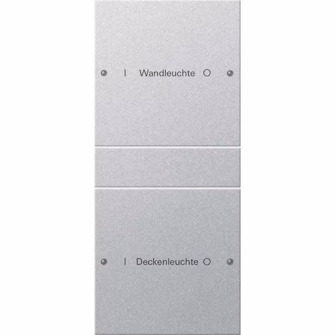 Gira 220226 Set di pulsanti a bilanciere doppio, personalizzabile, Sistema 55, colore alluminio