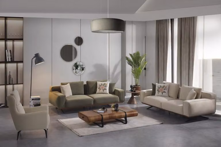 Sofa Wohnzimmergarnitur Polstergarnitur Set Sofakombination Sitzgarnitur 3+3+1