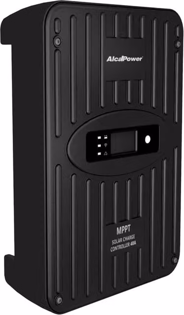 Alcapower Regolatore di carica MPPT 40A 12V-24V con display LCD, potenza massima pannelli solari fino a 1120W, tensione 100V, protezione IP42, nero