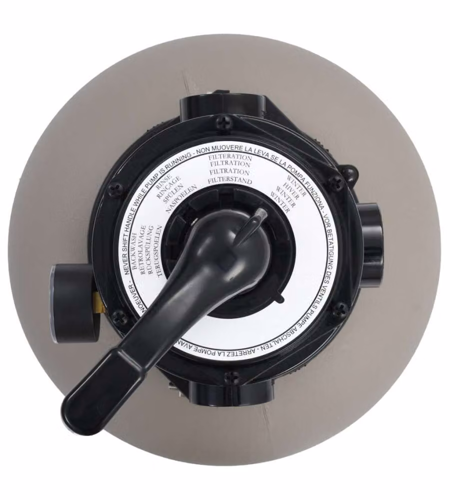 Filtro a Sabbia per Piscine Valvola a 4 Posizioni Grigio 350 mm