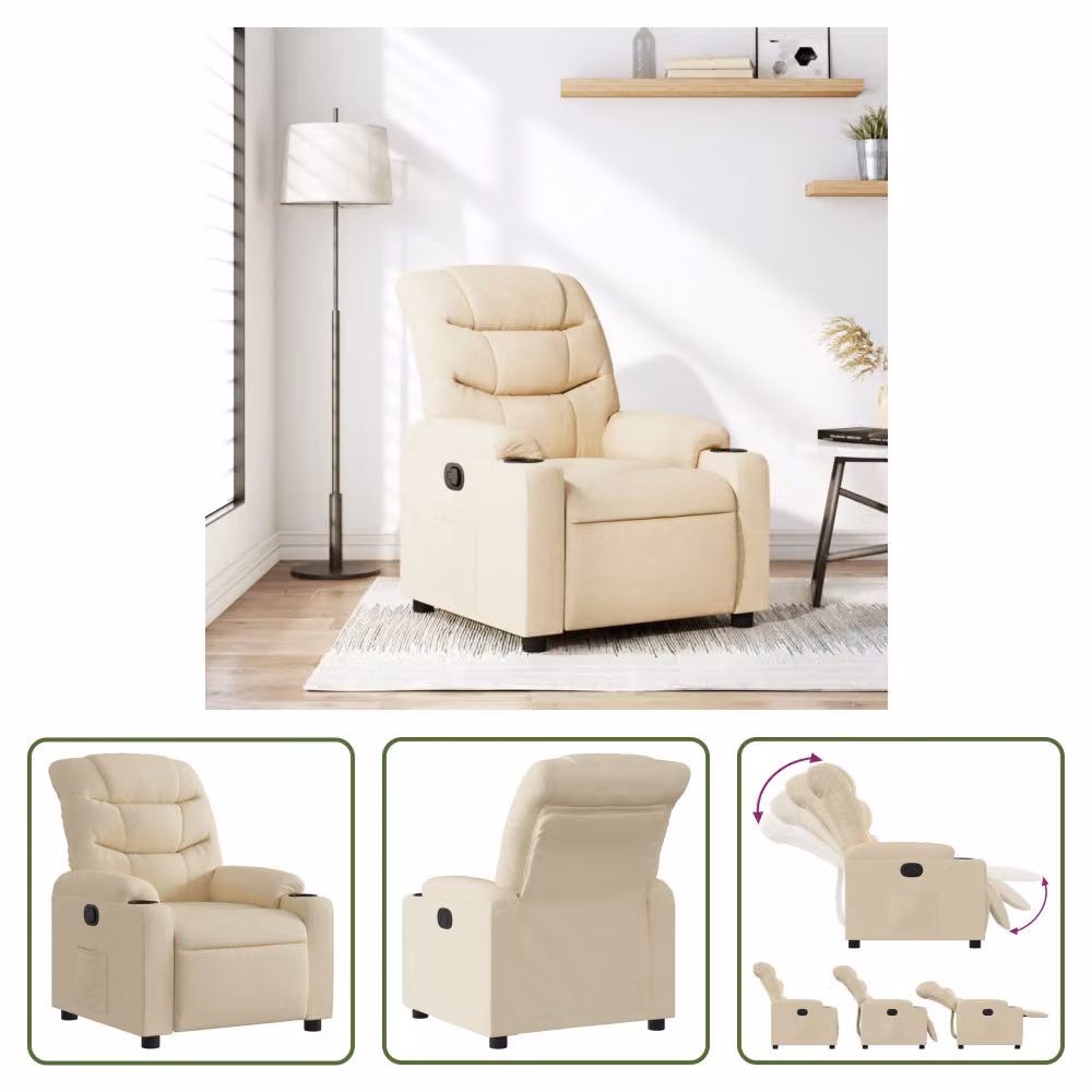 The Living Store Relaxsessel Creme Stoff