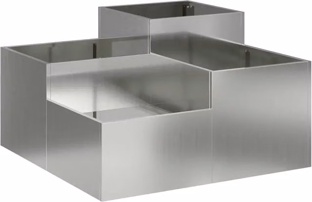 Fioriere | Cassetta per fiori | Vaso da giardino Argento 100 x 100 x 48 cm Acciaio zincato