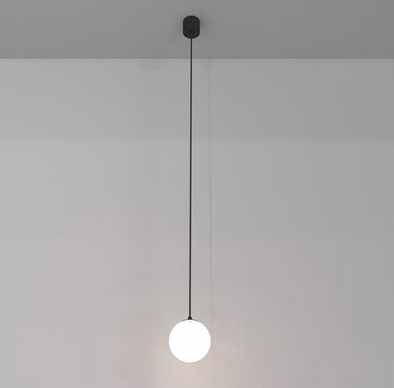 Lampada a sospensione Maytoni Luna, bianco/nero, LED 4000K, alluminio, IP20, a risparmio energetico