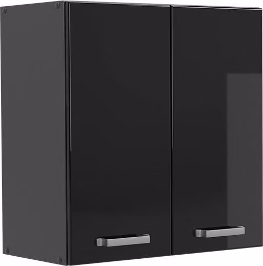 Pensile da cucina Vicco R-Line moderno in legno nero lucido e antracite L: 60 cm, P: 31 cm, H: 60 cm – 1