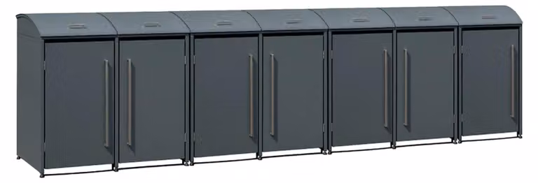 Westmann Metall Box per bidoni della spazzatura Moderna 7 7x240 L antracite 83x489x135 cm