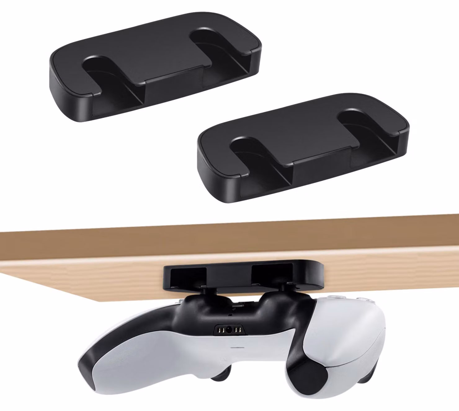 2 supporti sottotavola per controller PS5/PS4, design salvaspazio