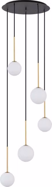 Lampadario KARO Nowodvorski nero oro sfere bianche G9