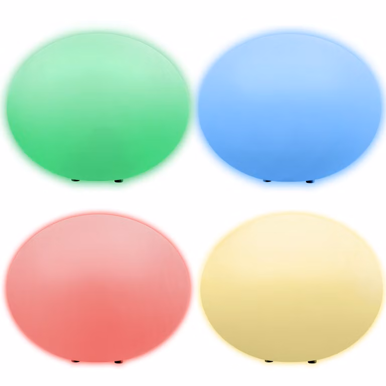 Lampada a sfera LED Tectake bianca con telecomando e luce RGB per giardino e balcone, Ø 35 cm