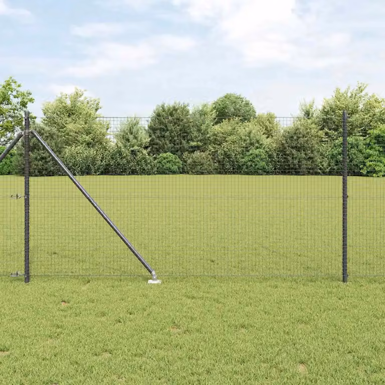 Recinzione in rete saldata con punte vidaXL in acciaio e PVC, Grigio, 1 x 0,25 m