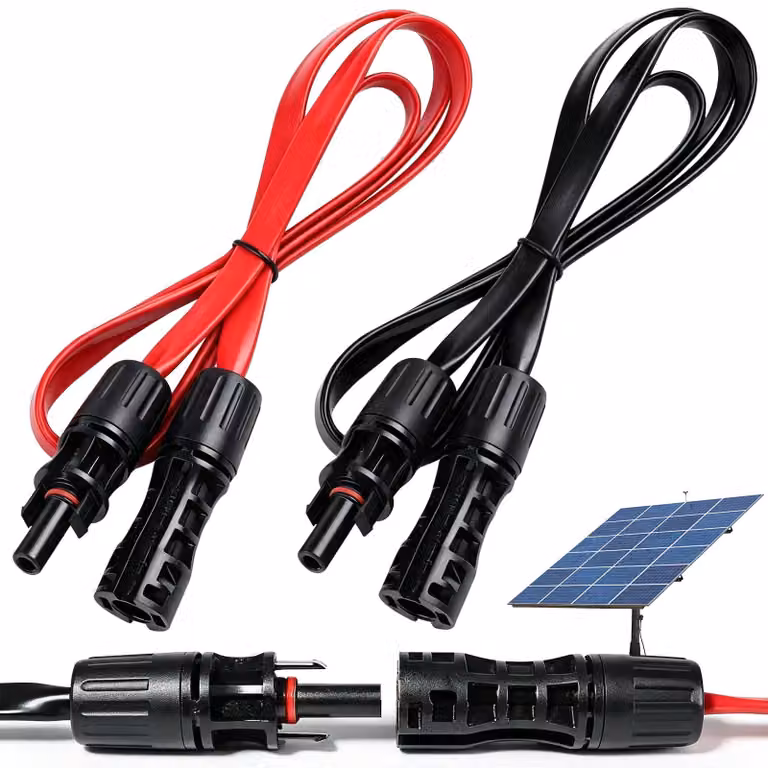 Prolunga per cavo solare, sezione 6 mm², passacavo per pannello solare, lunghezza 100 cm