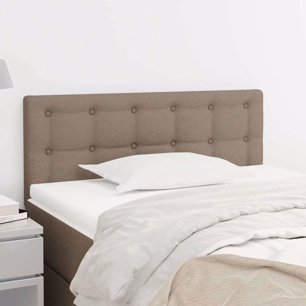 Testiera per letto vidaXL in tessuto color tortora, L: 100 cm, P: 5 cm, H: 78-88 cm