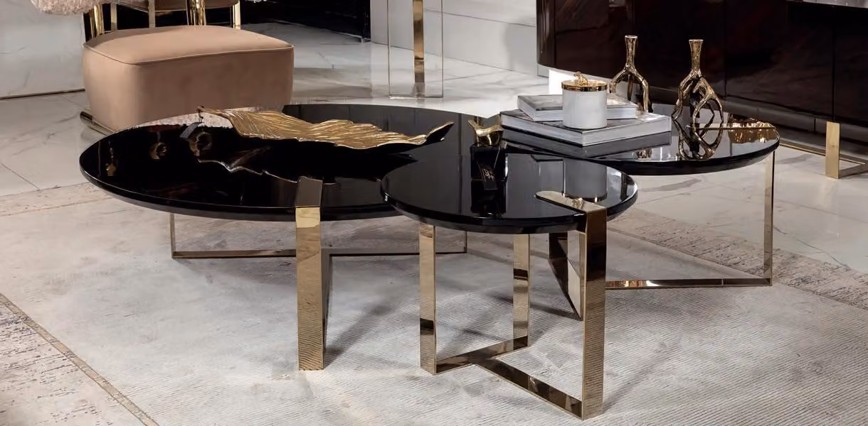 Couchtisch Holz Schwarz Wohnzimmer Sitz Modern Ästhetik Schönheit Einfarbig