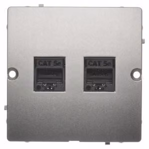 Presa doppia per computer RJ45 Cat.5e satinata Basic BMF52.02/29 contatto-Simon