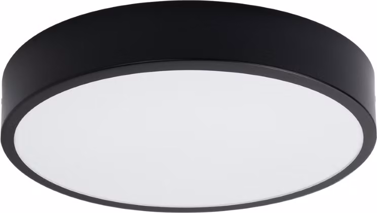 Plafoniera LED rotonda OBSYDI nera 23 W, luce calda 1890 lm, alluminio, dimensioni: 6x40x40 cm, IP20, Pure Lume