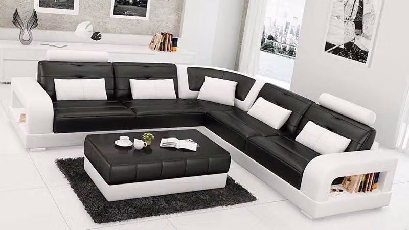 Polster Ecksofa Sofa Couch Wohnlandschaft Leder Eck Sofas Garnitur jvmoebel ®